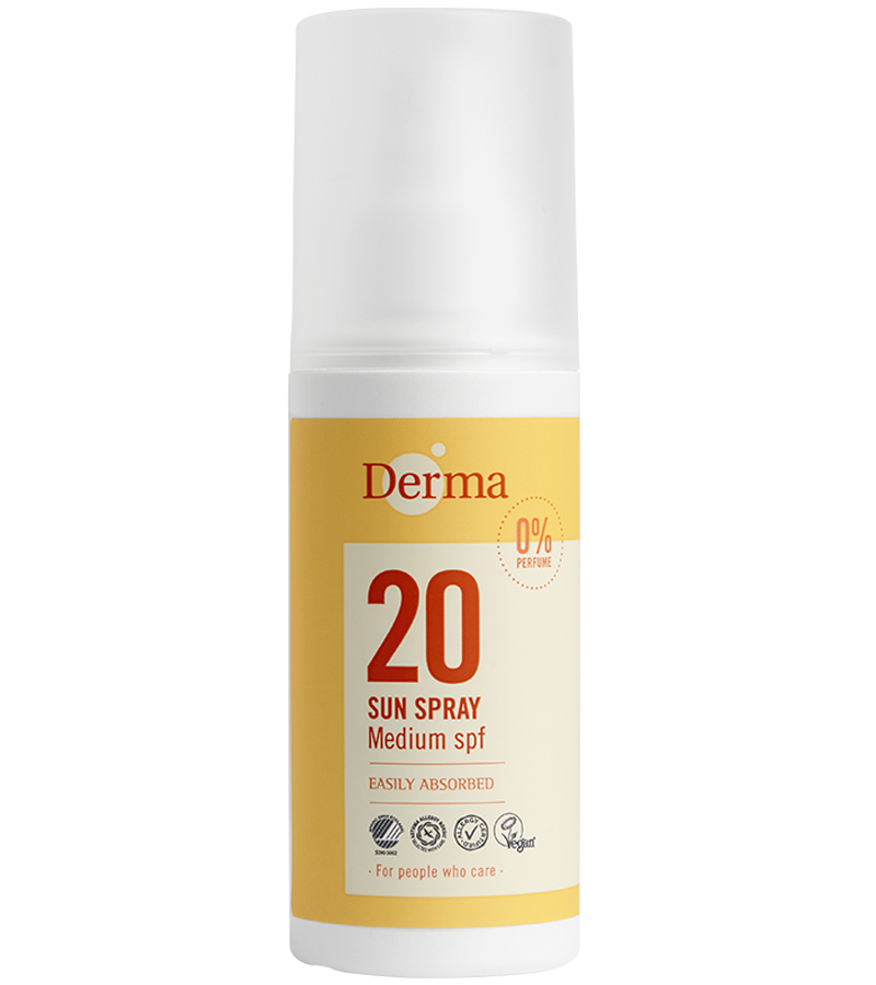 Se Derma Solspray SPF20 (150 ml) - Vandfast solcreme hos Goodskin